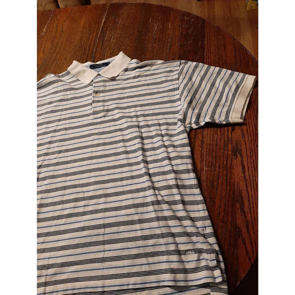 XL Tommy Hilfiger Blue White Cotton Short Sleeve Polo Shirt Collared Top - Picture 2 of 4